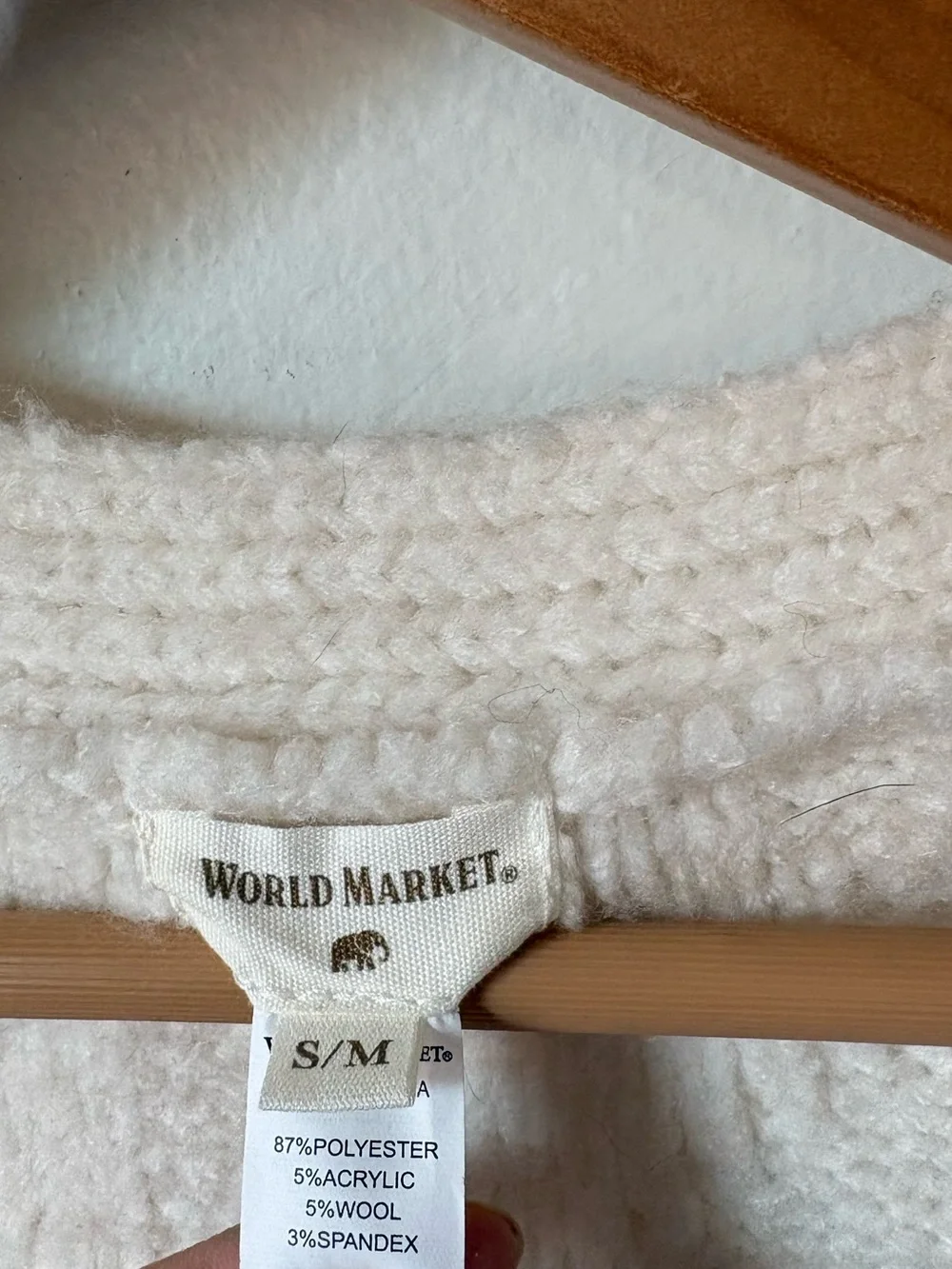 Cream Cable Knit Button-Up Cardigan - Picture 5 of 8